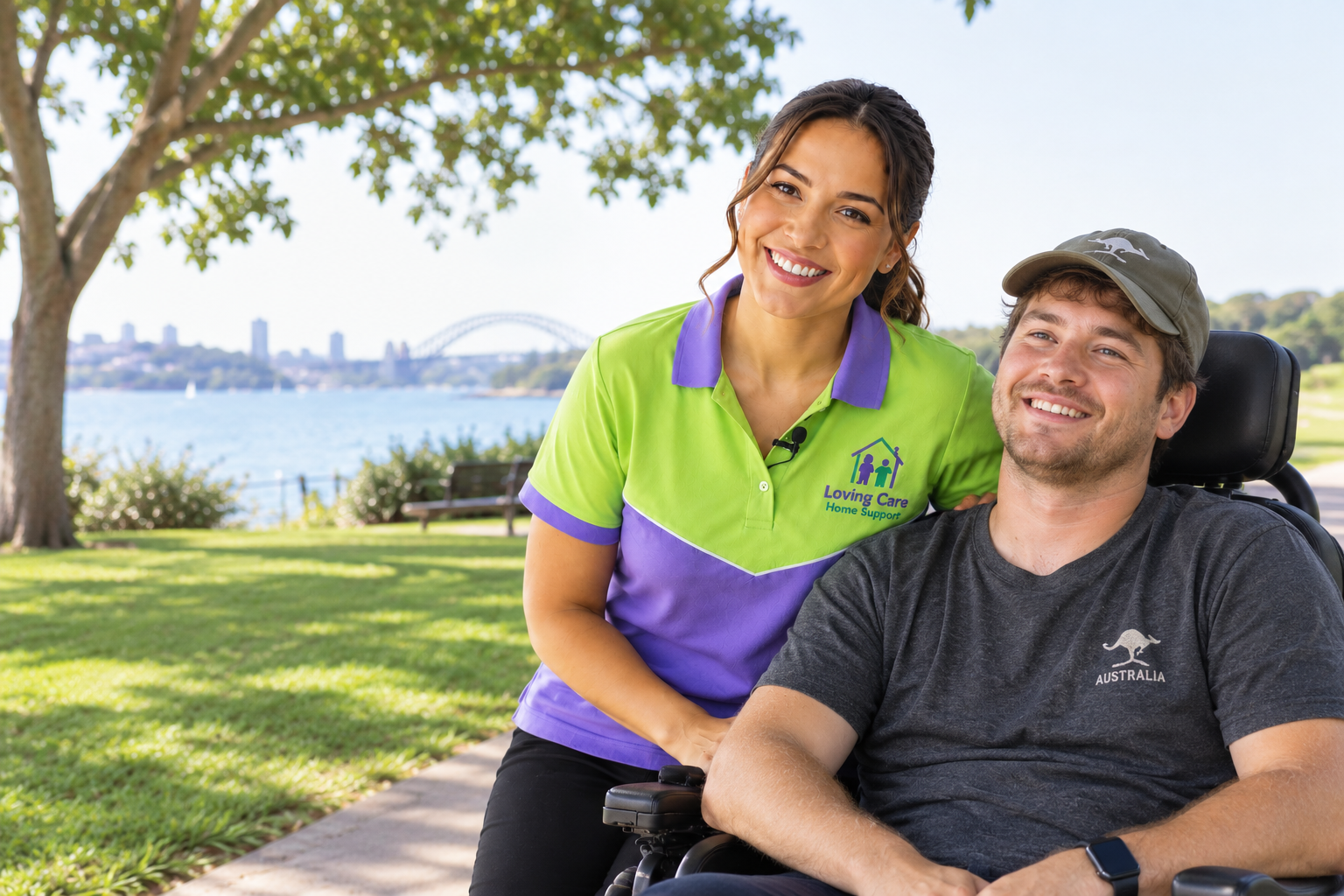 Loving Care Home Support worker supporting a participant